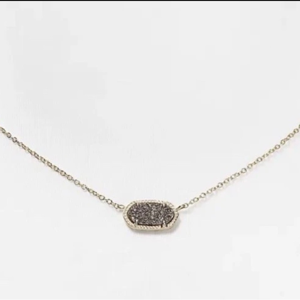 Kendra Scott Elisa Short Pendant in Gold Platinum Drusy